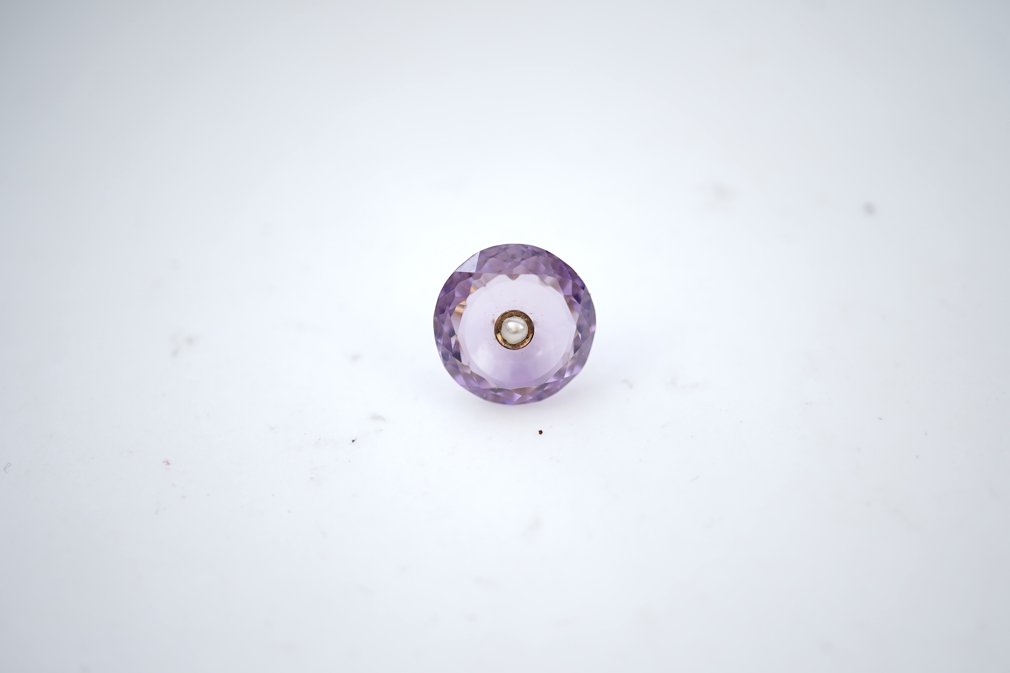A rare set of amethyst and seed pearl buttons, circa 1900